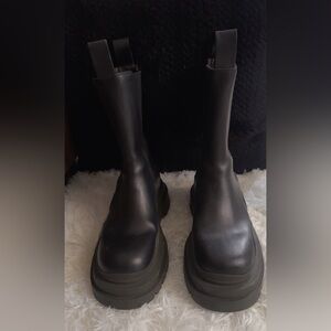 Black calf boots